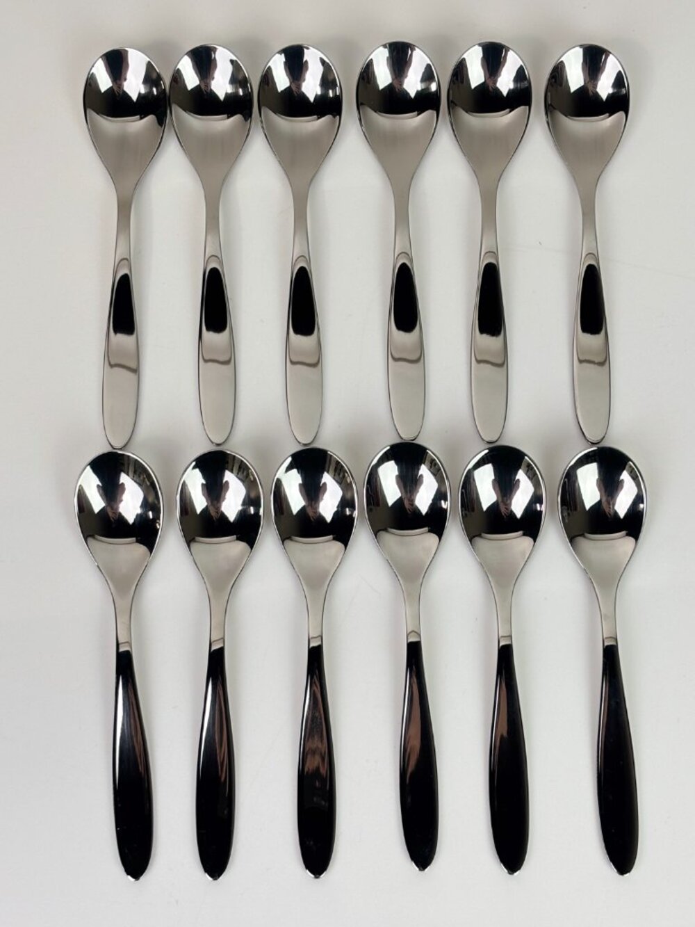Set of 12 Alessi for Delta Airlines Stainless Steel Teaspoons 5" Flatware NEW